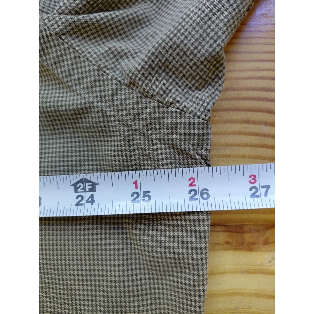Vintage 90s Y2k Polo Ralph Lauren Hulton Shirt Mens L Brown Houndstooth‎ Cotton